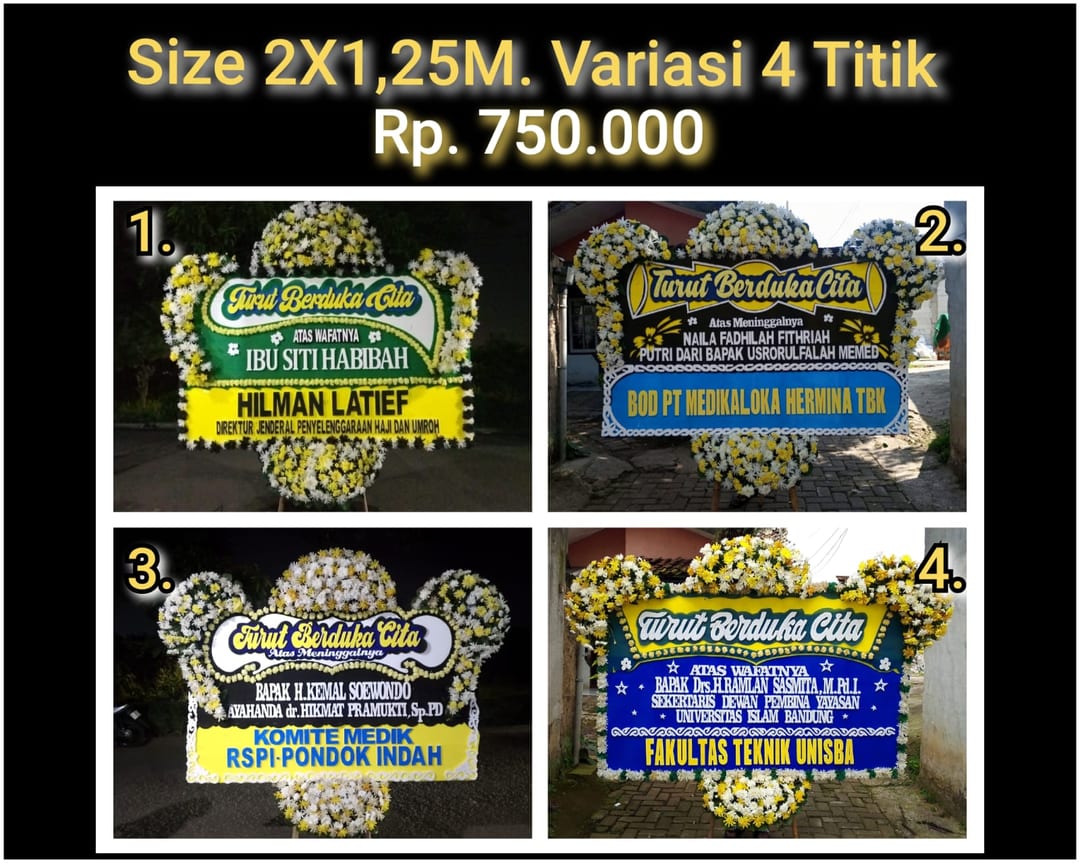 Bunga Papan Duka Cita (Size 2X1,25M)